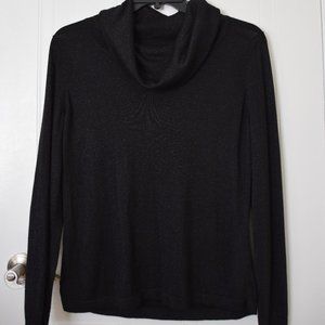 Women's Black Metallic Turtleneck- Size L